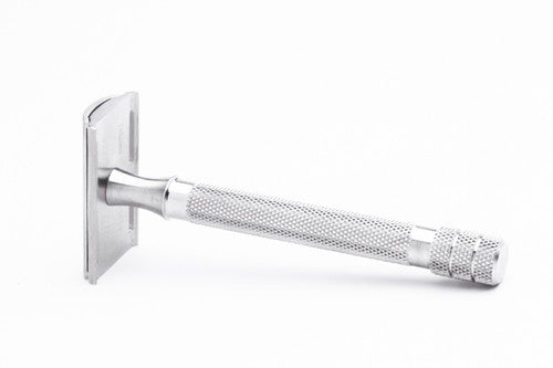 Used iKon Stainless Steel Standard Solid Guard DE Razor with Long Hand ...