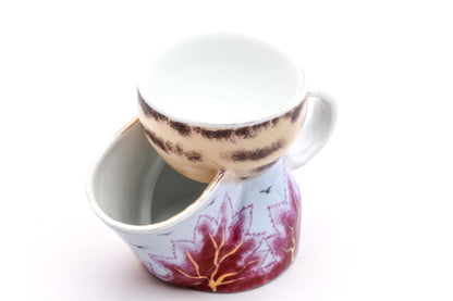 Vintage Scuttle Shaving Mug | Leaves and Birds