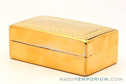1934 Gillette Aristocrat Bulldog Open Comb w/ Gold Case & Blade Bank | 24K Gold Revamp