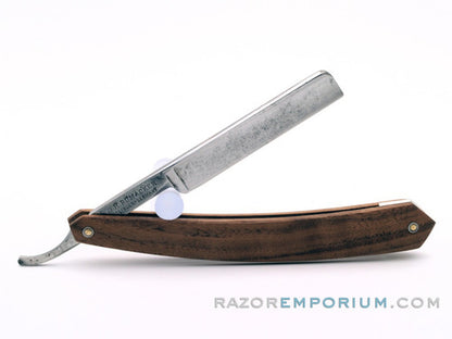 4/8" G.H. Pumacker "Black Diamond" Straight Razor w/ Black Walnut Scales  | Solingen, Germany