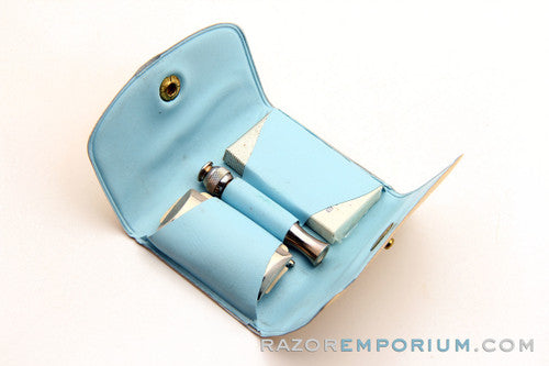 1964 Gillette Travel Tech Razor With Gold Tone Carrying Case - J4