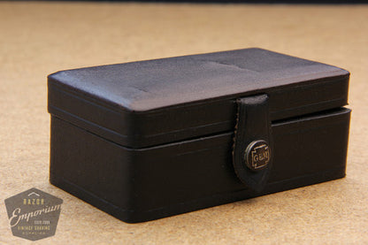 Gem 1912 Style Single Edge Safety Razor in Black / Purple Leather Case