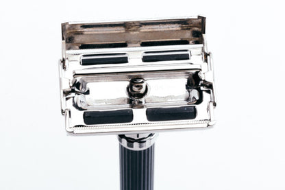 1982 C1 Gillette Super Adjustable "Black Beauty" Safety Razor | Factory Nickel Revamp