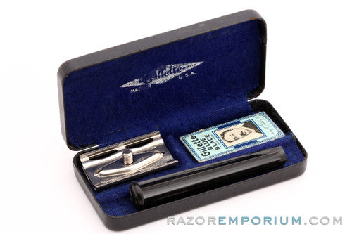 1940's Gillette Post WWII Bakelite Handle Etched Logo Tech DE Safety Razor