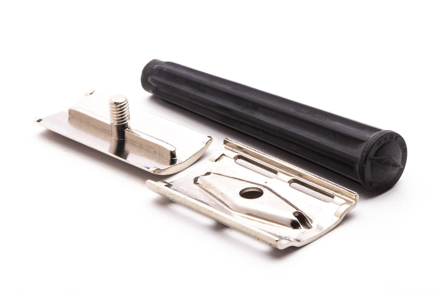 1951 W1 Gillette Black Handle Tech DE Safety Razor | Original Condition