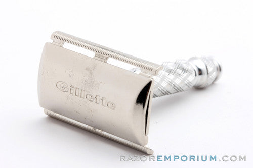1967 Gillette M1 Travel Tech Safety Razor Leather Case