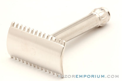 1918 Gillette Silver ABC Pocket Edition Lined Handle Set w/ Metal Case & Blade Bank | Old Type