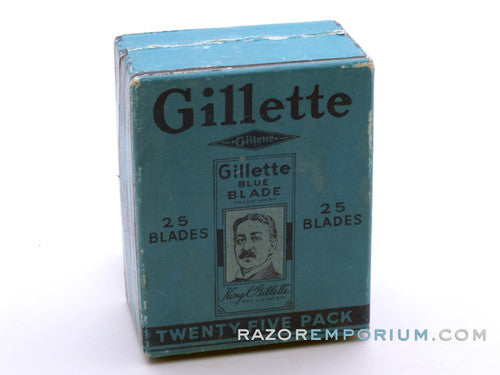 Gillette Blue Double Edge DE (10) New Old Stock Razor Blades w/ Box