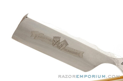 6/8" Ralf Aust American Tip Straight Razor  | Horn Scales