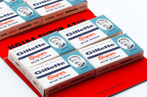New Old Stock - 100 Gillette Super Blue Blades - Made in Argentina - Double Edge Razor Blades