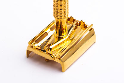 1964 J3 Gillette Flare Tip DE Super Speed Safety Razor |24k Gold Revamp