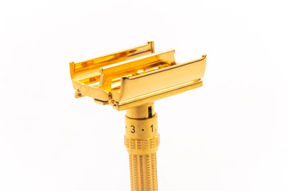 1964 L4 Gillette Slim Aristocrat Double Edge Safety Razor | 24K Gold Revamp