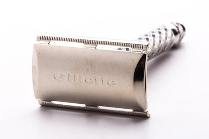 1973 T4 Gillette Ball End Tech Spiral Handle DE Safety Razor | Original Condition