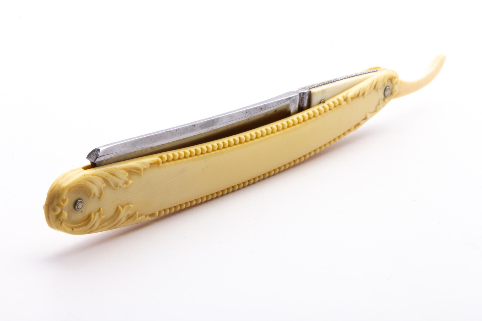 Unbranded Vintage Restored Straight Razor with Faux Ivory Scales ...