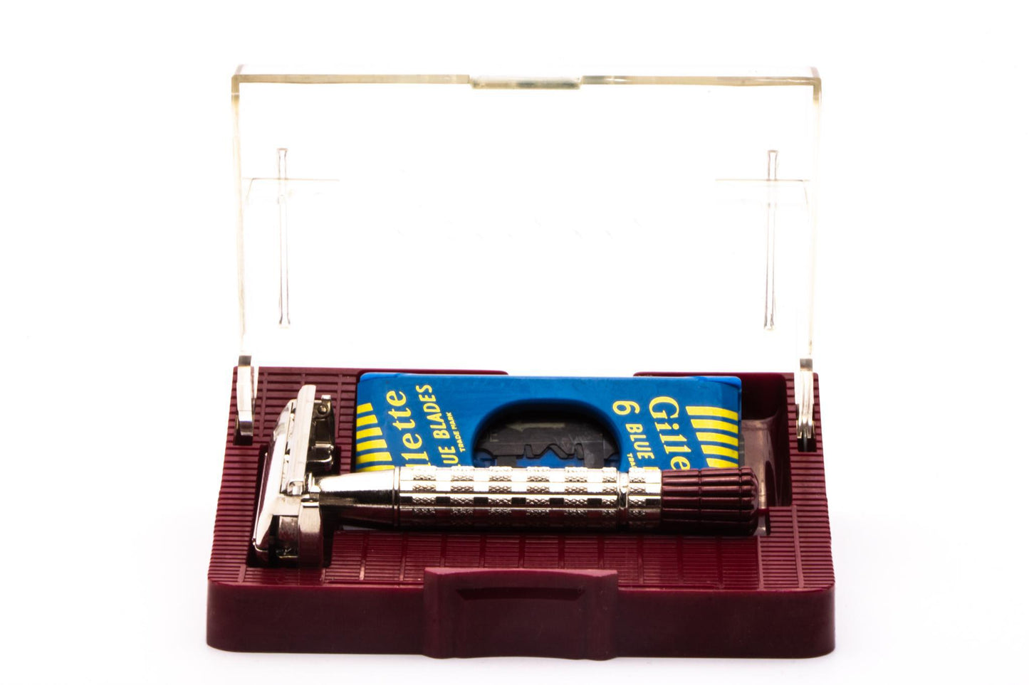 1957 B2 Gillette Heavy Red Tip Super Speed Safety Razor Set | Original Condition