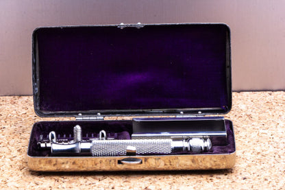 1922 Gillette Old Type Safety Razor Set With Custom Military Case | Original Condition