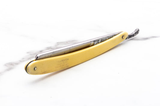 5/8" Vintage Restored 133 Red Imp Ludo Straight Razor With Coffin