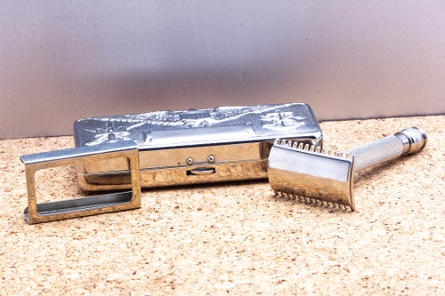 1922 Gillette Old Type Safety Razor Set With Custom Military Case | Original Condition
