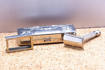 1922 Gillette Old Type Safety Razor Set With Custom Military Case | Original Condition