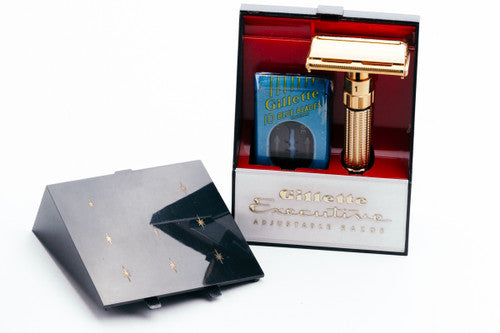 1958 Gillette Executive Fatboy Adjustable Safety Razor Set
