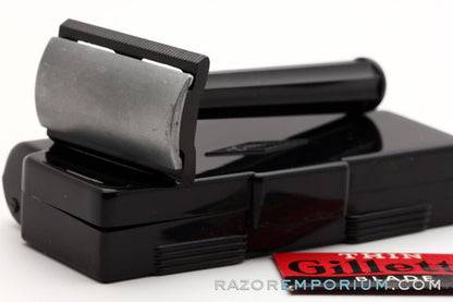 1947-51 Gillette Bakelite Handle Tech Double Edge Razor Set WWII