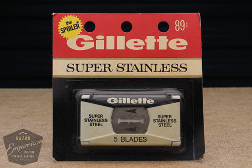 Gillette Super Stainless SPOLIER Double Edge (5) - New Old Stock (NOS) Razor Blades