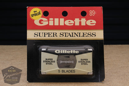 Gillette Super Stainless SPOLIER Double Edge (5) - New Old Stock (NOS) Razor Blades