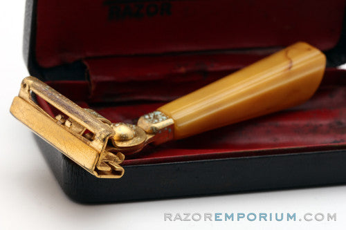 1940's Schick Gold SE Injector Bakelite Handle Set - Black Case