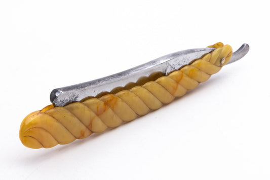 5/8" Unmarked Vintage Restored Straight Razor with Original Celluloid Scales