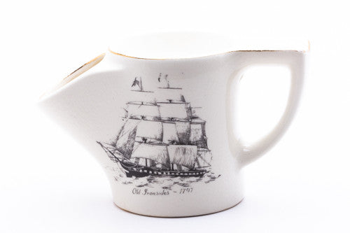 Hoffrtiz "Old Ironsides" Ship Ceramic Shaving Scuttle 1797