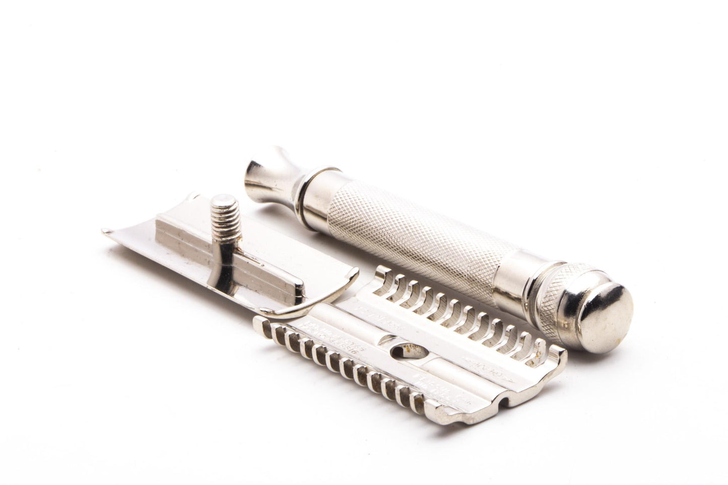 1930's Gillette Ball End Long Comb "NEW" Double Edge Safety Razor Set | Original Condition