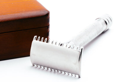 1921 Gillette Big Fellow Safety Razor Set with Blade Bank in Wooden Box