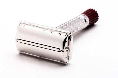 1957 C2 Gillette Red Tip Heavy Super Speed Safety Razor | Rhodium Revamp