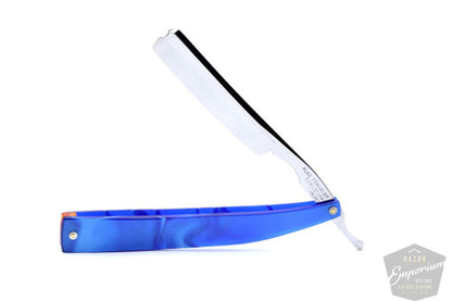 7/16" Klas Tornblom Faux Frameback Blue Acrylic Straight Razor