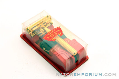Valet Auto Strop Gold Razor Set w/ Box New Old Stock