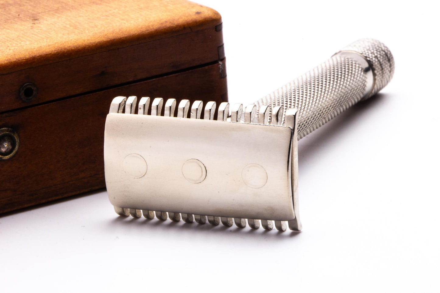 1926 Gillette Big Fellow Double Edge Safety Razor Set | Factory Nickel Revamp