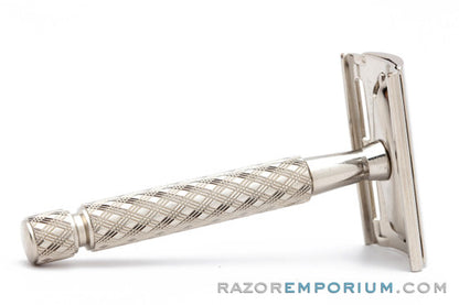 1960's Gillette Spiral Handle Tech Safety Razor Factory Nickel Revamp