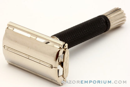 1984 E2 Gillette Black Handle Super Speed Safety Razor