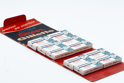 New Old Stock - 100 Gillette Super Blue Blades - Made in Argentina - Double Edge Razor Blades