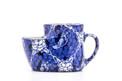 Vintage Scuttle Shaving Mug | Blue Pattern