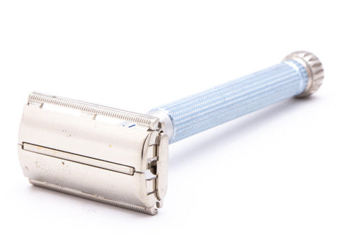 1964 J3 Gillette Blue Star Lady Gillette Double Edge Safety Razor | Original Condition