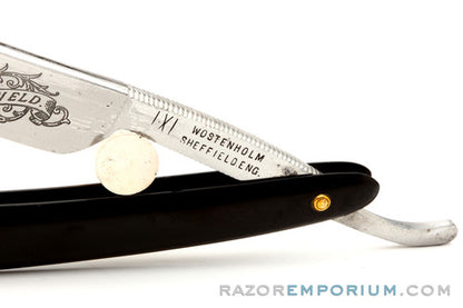 4/8" George Wostenholm and Son Engraved Round Tip Straight Razor w/ Case | Sheffield England
