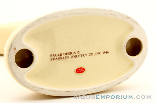 American Flag Eagle Design Franklin Toiletry 1986 Shaving Brush & Razor Holder