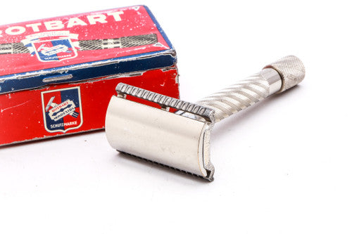 Rotbart Mond-Extra Spiral Handle Safety Razor with Original Tin Case & Blades