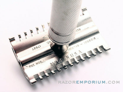 1930's Gillette NEW Short Comb DE Safety Razor Factory Nickel Revamp