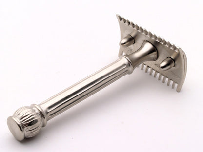 1917 Gillette Ball End Old Type DE Safety Razor | Factory Nickel Revamp