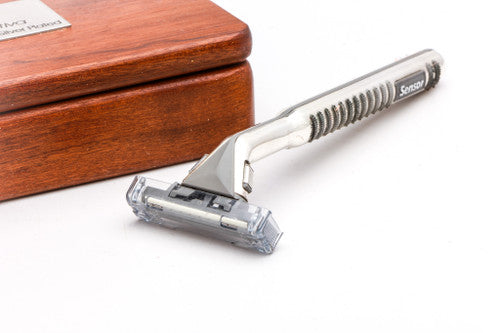1997 Gillette Sensor Excel Brasil Edicao Comemorativa Silver Plated Razor with Wooden Case