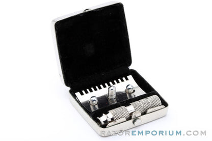 1960s EMIR Travel Open Comb Double Edge Safety Razor Set