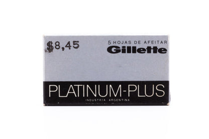 NOS - 5 Gillette Platinum Plus - Made in Argentina - Double Edge Razor Blades