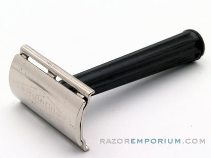 1976 W3 Gillette Ball End Tech Safety Razor w/ Black Handle